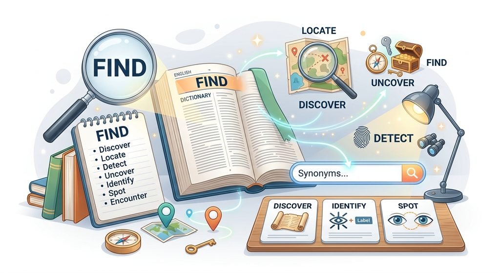 synonyms for find